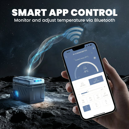 40L Compressor Car Fridge Freezer, Dual Zone Camping Refrigerator with App Control, Telescopic Handle, -20℃-20℃