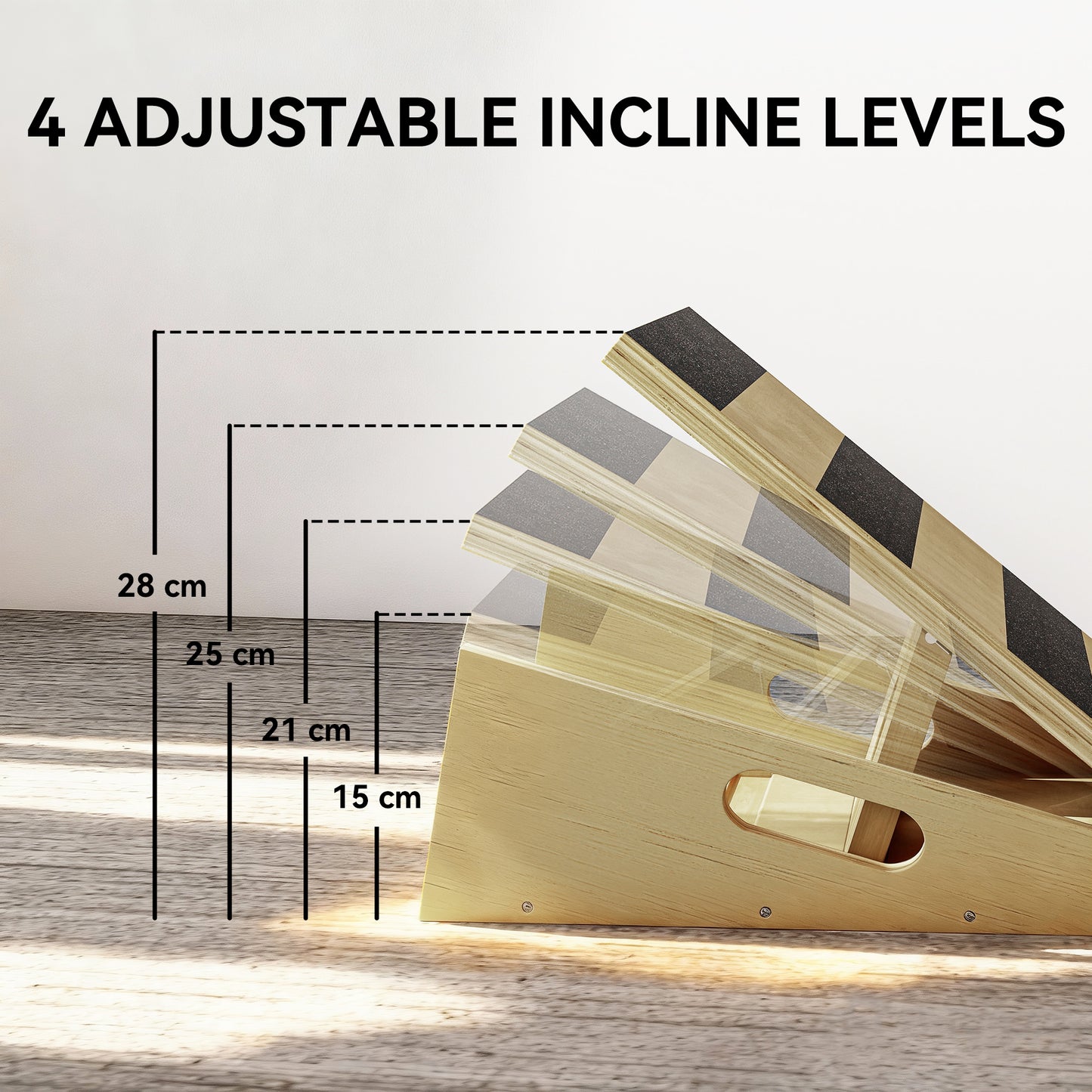 Portable Slant Board, Adjustable Incline Board Calf Stretcher with Extra Side-Handle Design for Home Gym