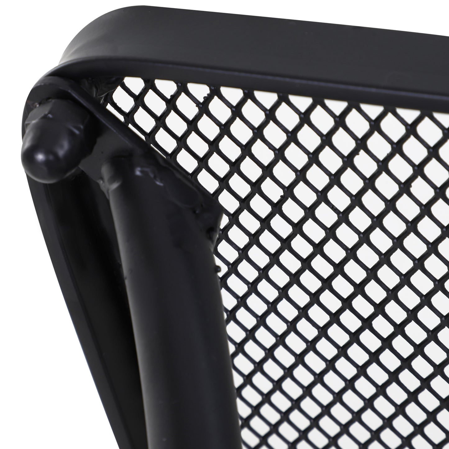 Square Garden Metal Bistro Table Outdoor Patio Coffee Side Desk - Black 45L X 45W X 50H CM