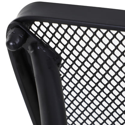 Square Garden Metal Bistro Table Outdoor Patio Coffee Side Desk - Black 45L X 45W X 50H CM