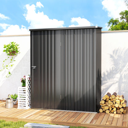 5.3 x 3.1ft Corrugated Steel Garden Shed - Black