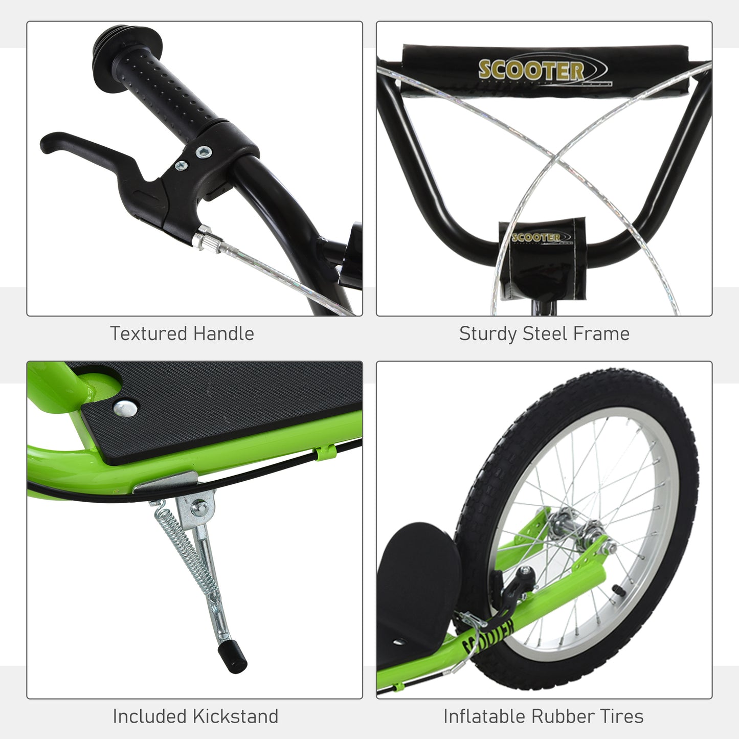 Kick Scooters for Kids with Adjustable Height, Anti-Slip Deck, Dual Brakes, Rubber Tyres