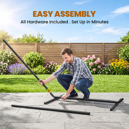 3.6m Extra-long Universal Hammock Stand Metal Frame Garden Camping Picnic Outdoor Patio Replacement – Stand Only