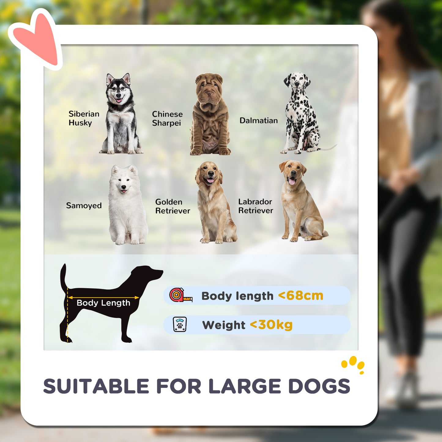 Foldable Pet Stroller for Large Dogs with Four Big Wheels, Shock-Absorbing Frame, Safety Leashes, Brakes, Red/Black