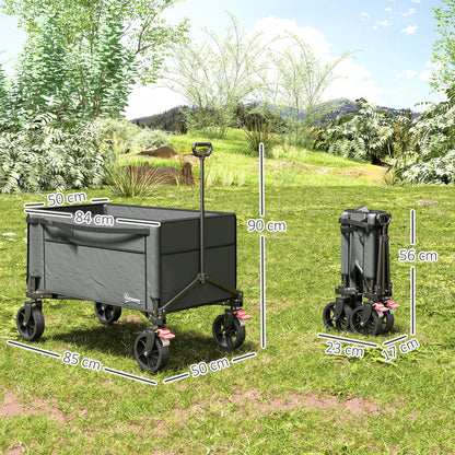 Festival Trolley on Wheels, 150L Folding Camping Trolley Cart with Openable Sides