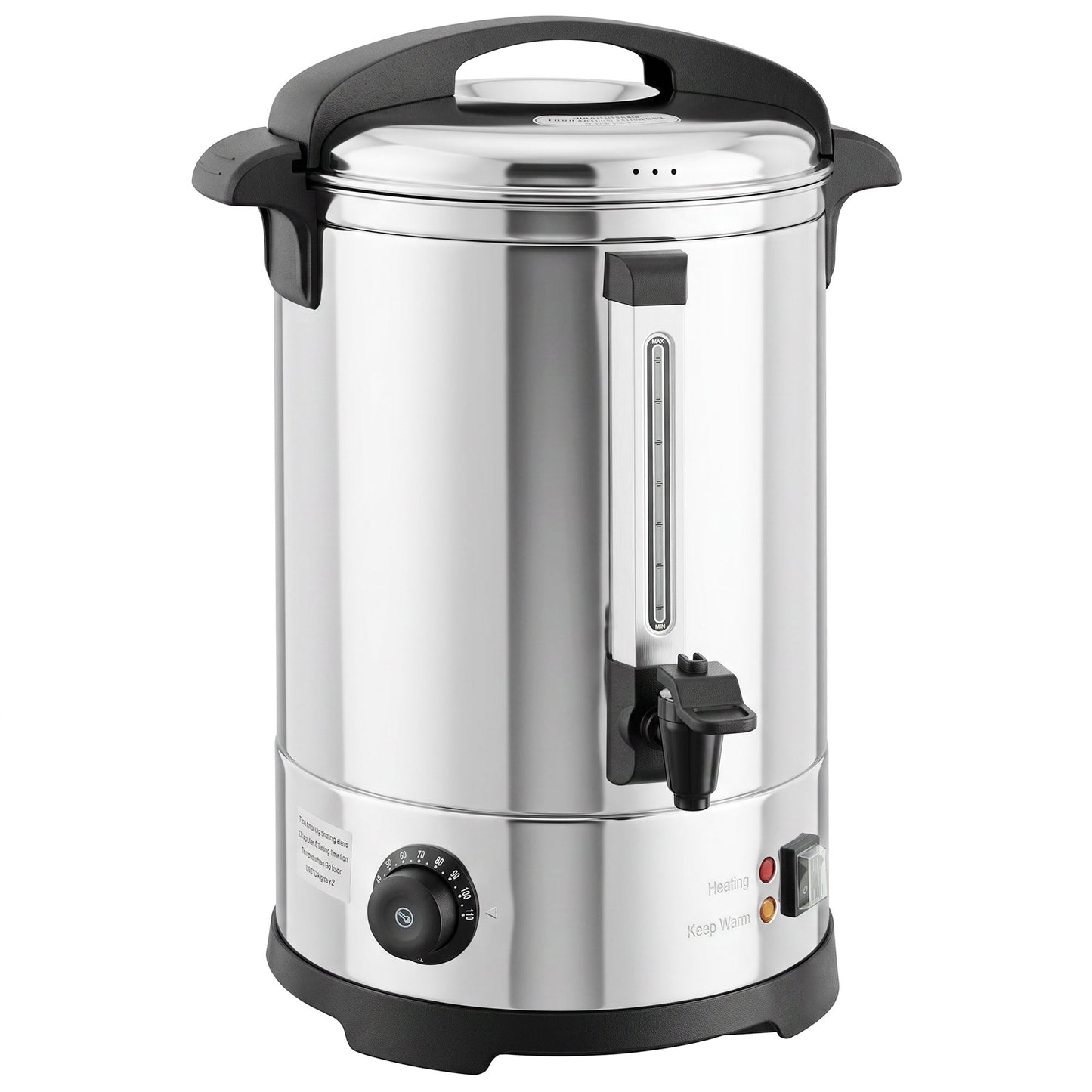 6.5L Catering Urn, 1500W Stainless Steel Hot Water Boiler Dispenser with Thermostat, Keep Warm Function & Easy Pour Tap