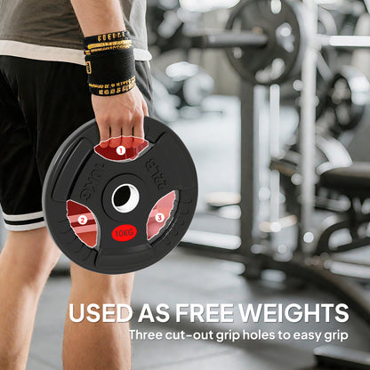 Olympic Weight Plates, 2"/5cm Weight Disc Pair with Tri-Grips