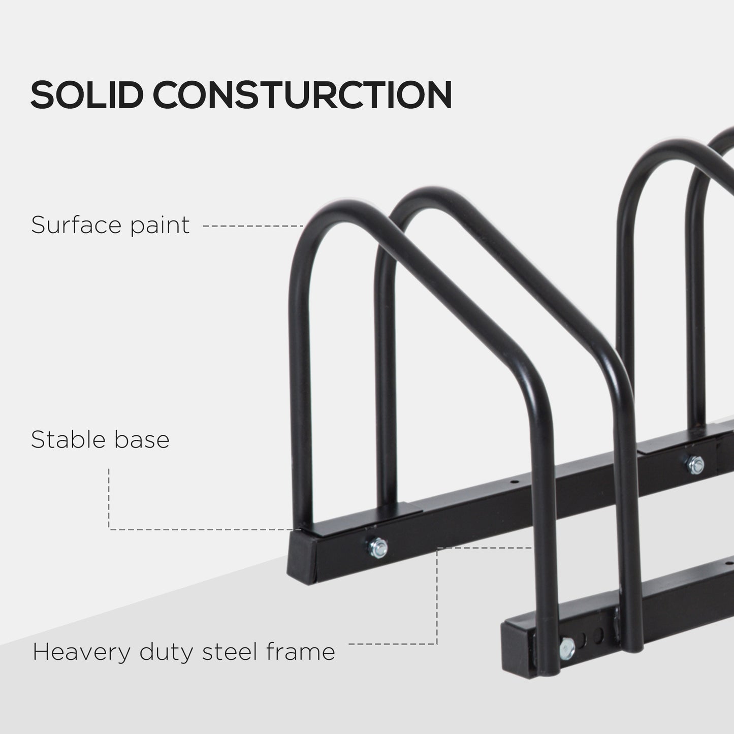 Bike Stand Parking Rack Floor or Wall Mount Bicycle Cycle Storage Locking Stand 76W x 33D x 27H (3 Racks, Black)