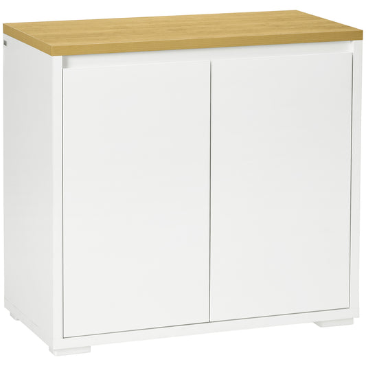 Kitchen Sideboard, Storage Cabinet with Double Doors and Adjustable Shelf for Living Room, Entryway, White