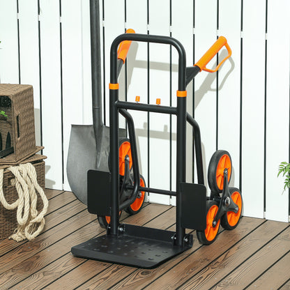 Six-Wheel Folding Sack Barrow Trolley - Black/Orange