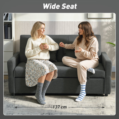 Three-Way Two-Seater Sofa Bed - Charcoal Grey
