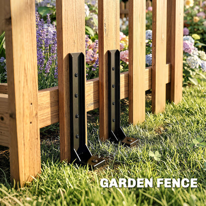 2 Pack Fence Post Repair Kit, 81 cm Metal Fence Post Support with Drill, Garden Ground Spikes for Broken Gate, Posts