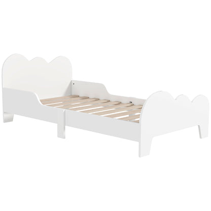 Cloud-Themed Toddler Bed Frame with Safety Rails, 143.5 x 74.5 x 56cm