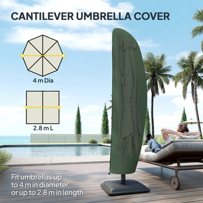 Parasol Cover, 300D Oxford Cantilever Umbrella Cover Fit for 2-4m Parasol, Green