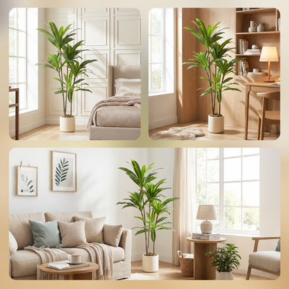 150cm Lifelike Fake Tree, Artificial Dracaena Tree with Bendable Trunks, Green
