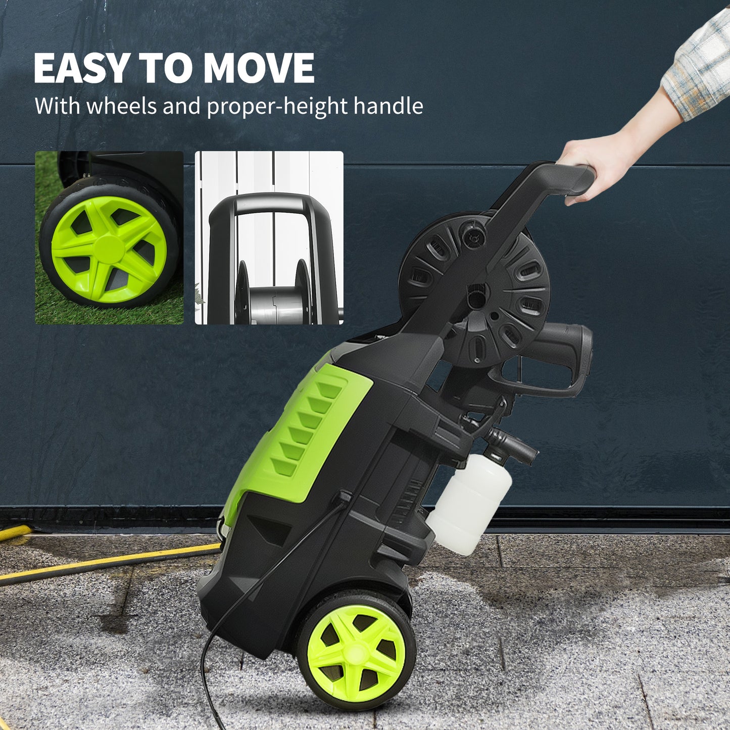 2200W High Pressure Washer, 170 Bar Pressure, 420 L/h Flow