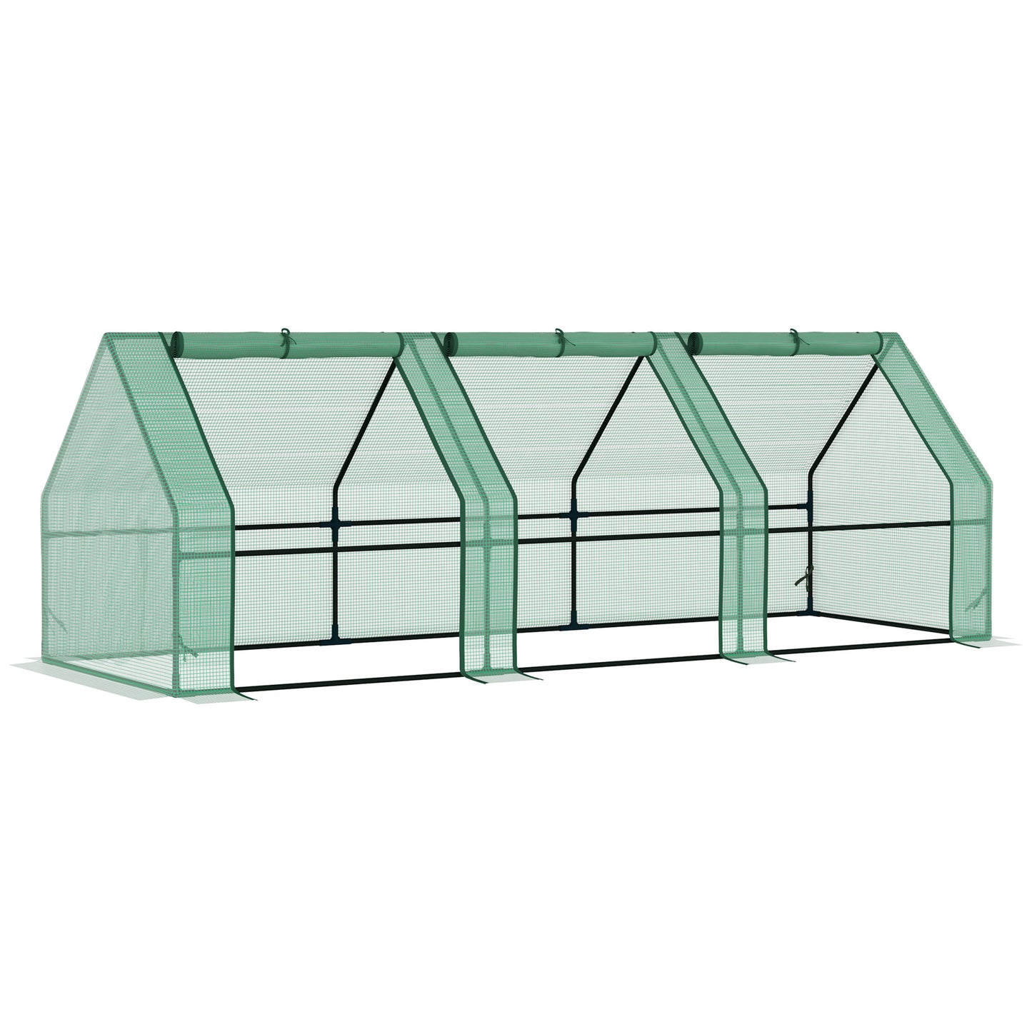 Mini Small Greenhouse with Steel Frame & PE Cover & Zipped Window Poly tunnel Steeple for Plants Vegetables