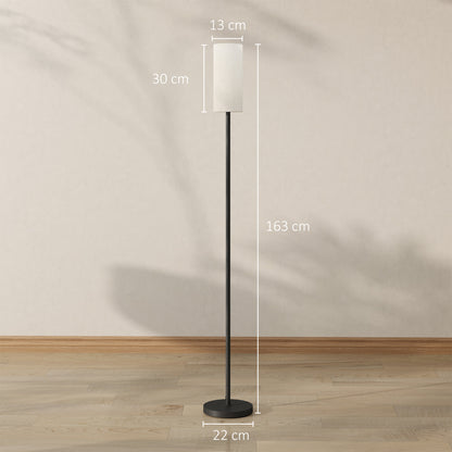 Floor Lamp for Living Room, Modern Standing Lamp with Linen Shade & Foot Switch, Minimalist Tall Pole Lampshade for Bedroom