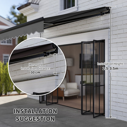 2.5 x 2m Electric Awning with LED Light and Remote Controller, Aluminium Frame DIY Retractable Awning