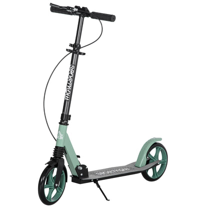 One-click Folding Kick Scooter for 14+ w/ Adjustable Handlebar, Push Scooter with Kickstand, Dual Brake System