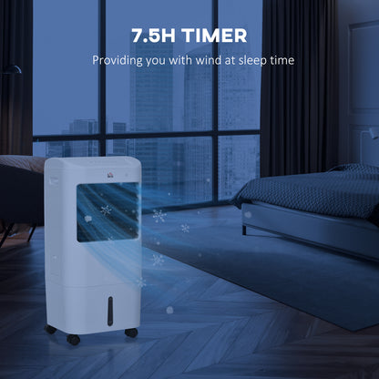 Portable Air Cooler with 15 Litre Water Tank, Oscillation, LED Display, Remote Control, 7.5 Hour Timer