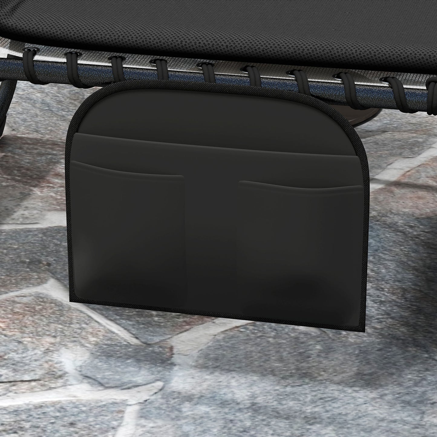 Set of Two Reclining Sun Loungers - Black