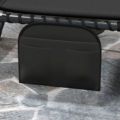 Set of Two Reclining Sun Loungers - Black