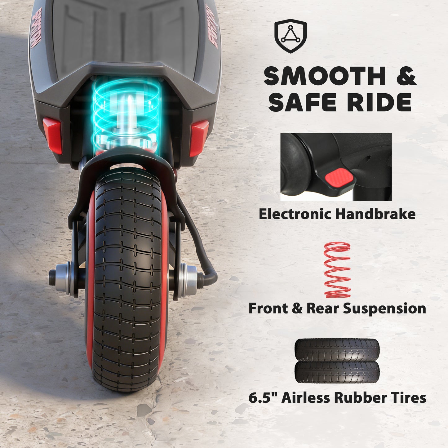 Electric Scooter for Kids, Foldable E Scooter for Age Age 6+ with LED Display, RGB lights, Up to 16km/h, Black