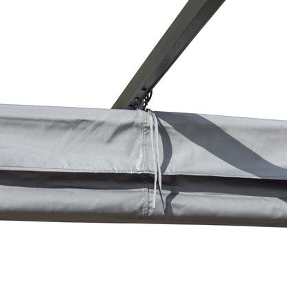 3 x 3(m) Metal Retractable Pergola, Garden Gazebo Metal Pergola Canopy Outdoor Sun Shade Shelter for Party BBQ, Grey