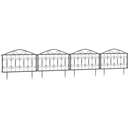 Decorative Garden Fencing, 4PCs Outdoor Picket Fence Panels