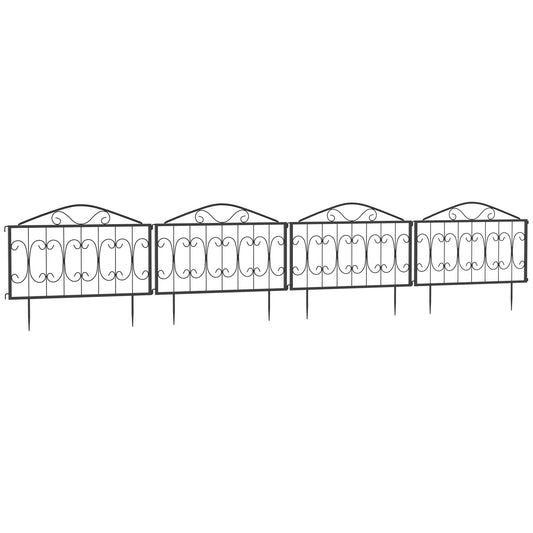 Decorative Garden Fencing, 4PCs Outdoor Picket Fence Panels