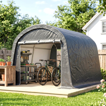 3 x 3(m) Garden Storage Tent, Heavy Duty Outdoor Shed with 2 Doors