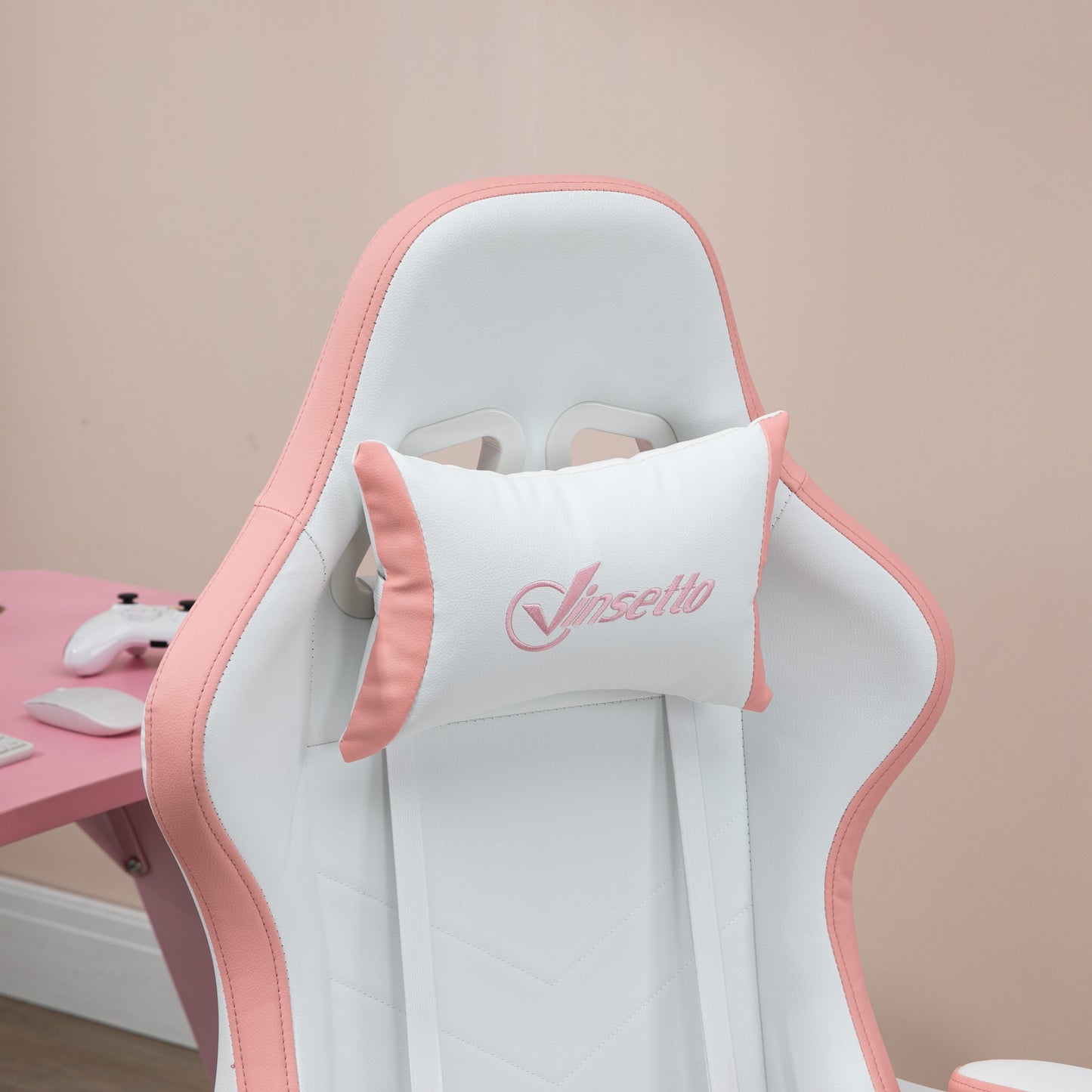 Gaming Chair, Computer Gamer Chair with Reclining High Back, Headrest, Lumbar Support, Footrest, Swivel Wheels, PU Leather