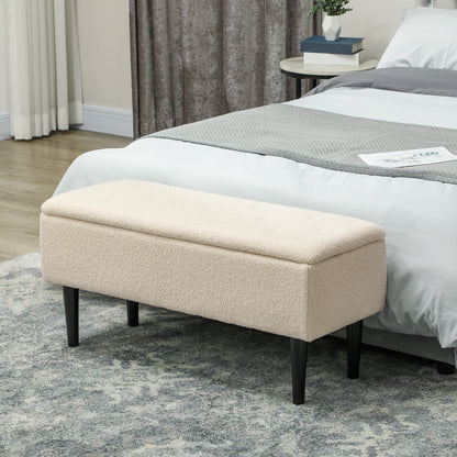 57L Teddy Fleece Storage Ottoman - Cream