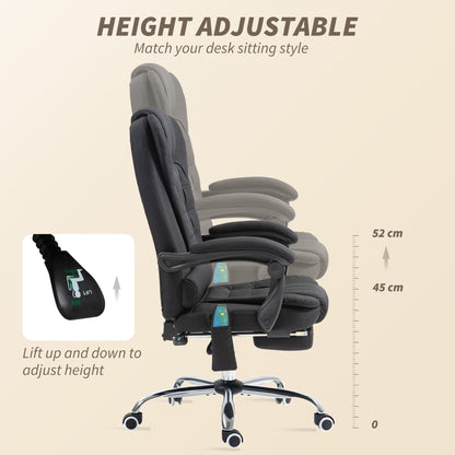 Six-Point Massage and Heated Office Chair with 135°Recline Back - Black