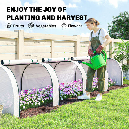 395 x 100 cm Low Tunnel Greenhouse - White