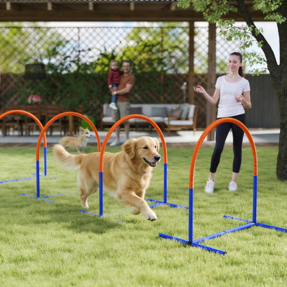 Four-Piece Portable Dog Agility Equipment - Blue