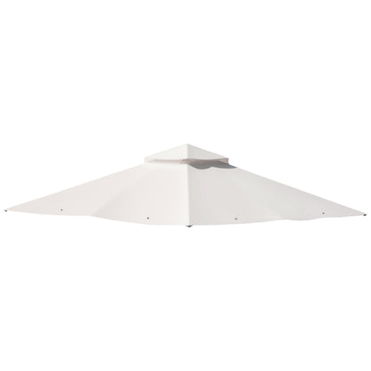 3x3(m) Replacement Gazebo Canopy, Double Tier Roof Top for Garden, Patio, Outdoor, Beige (TOP ONLY)