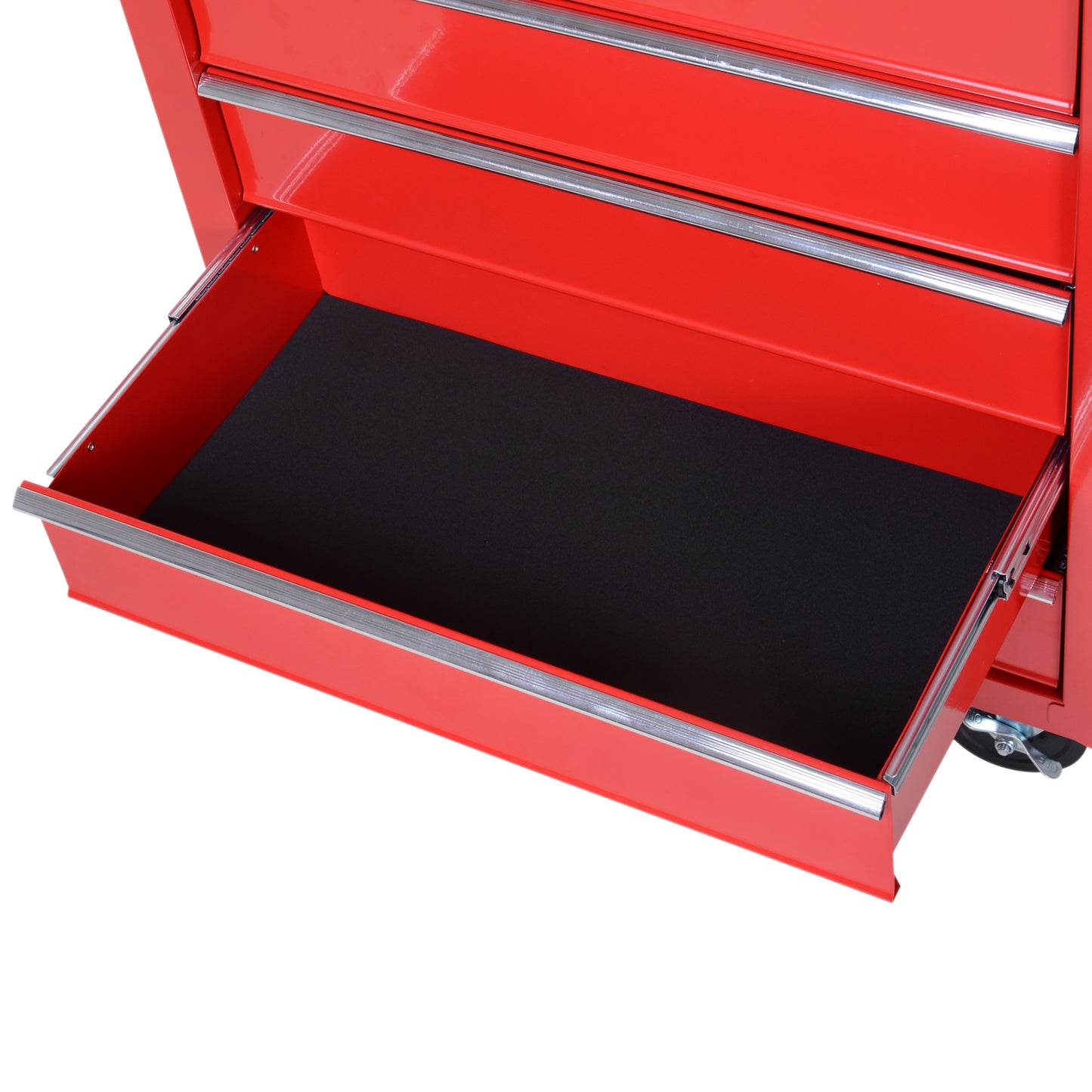 5-Drawer Lockable Tool Storage Cabinet with Wheels, Handle, 2 Keys, Steel Home Work DIY Workshop Chest