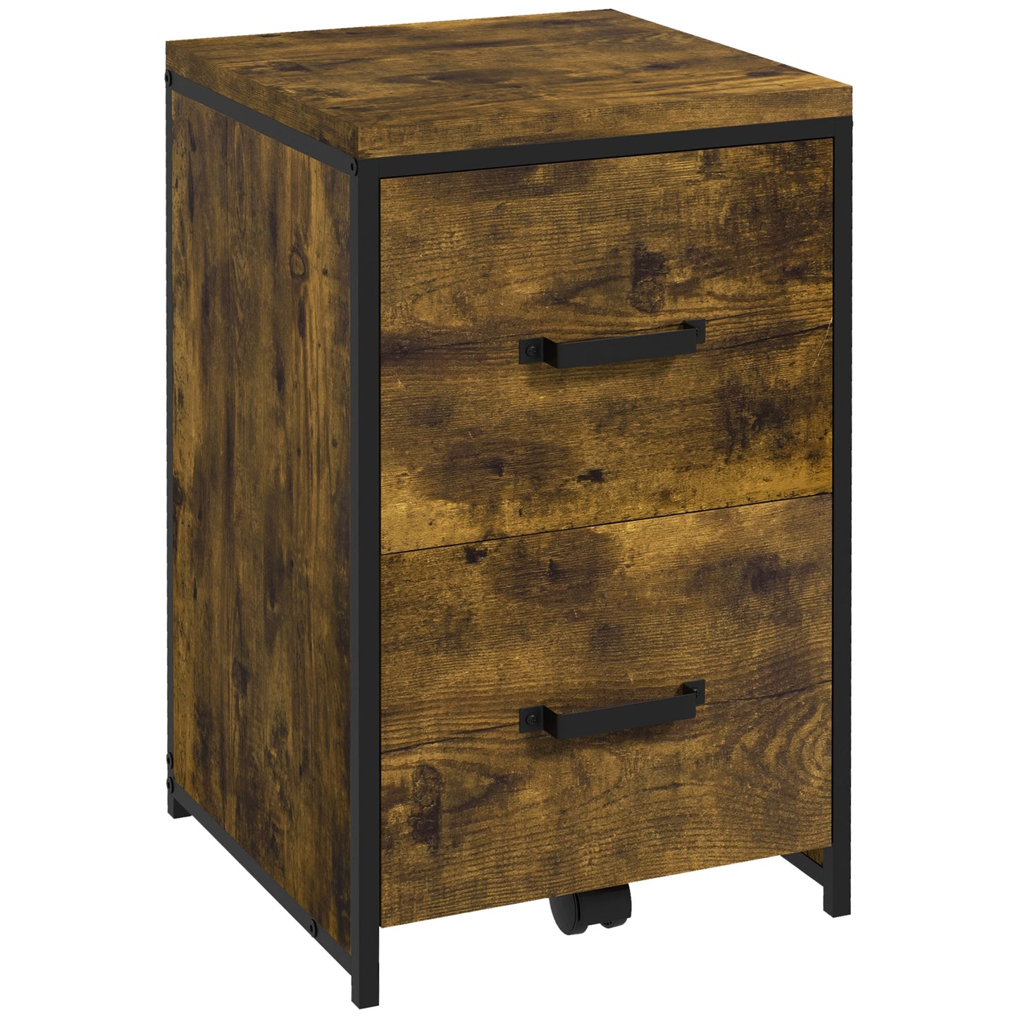 2-Drawer file Cabinet, Industrial filing cabinets for Home, Hanging File Folders, Vertical Home Office Organizer for A4 Size