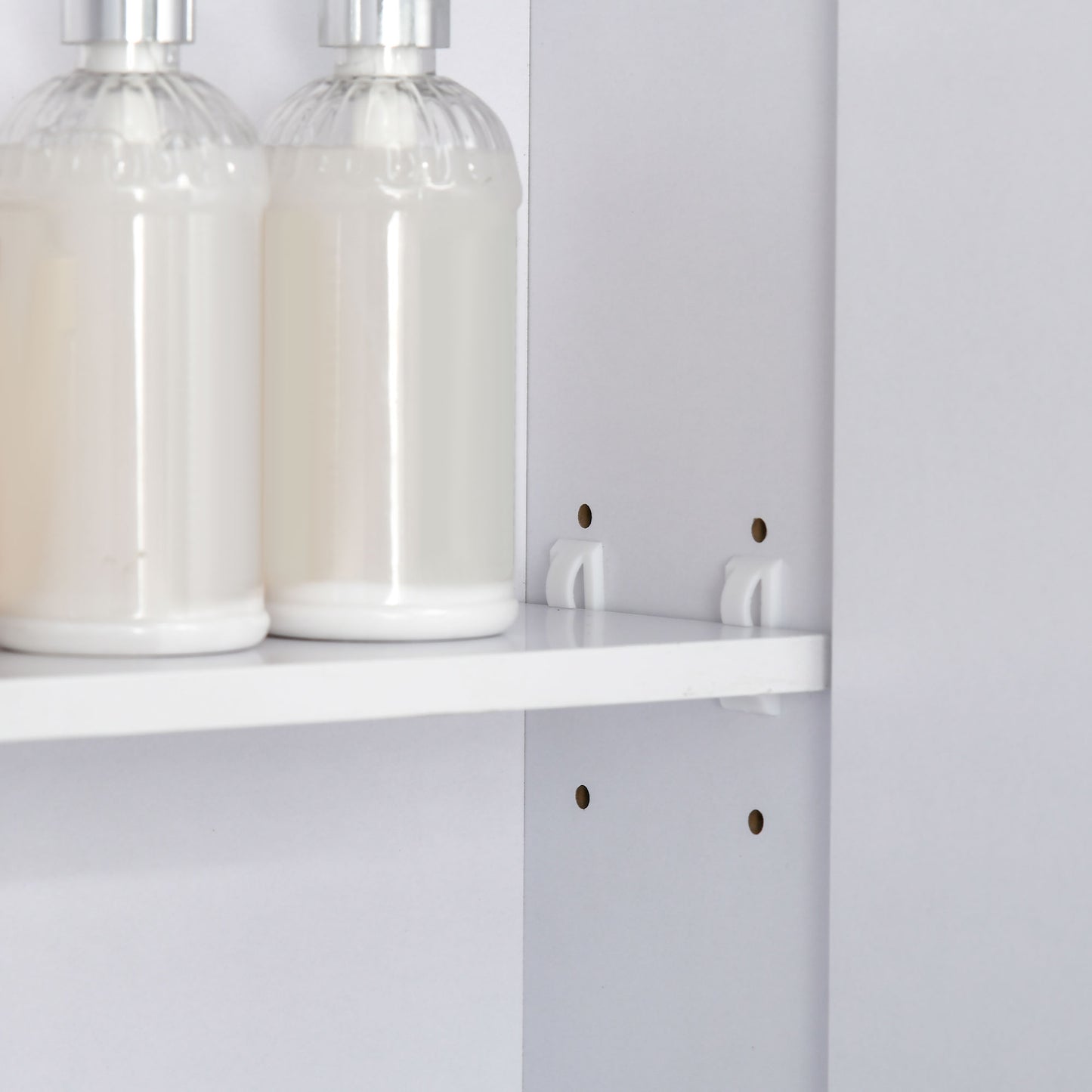 Bathroom Cabinet with Mirror, Wall Mounted Bathroom Mirror Cabinet with Adjustable Shelf, 2 Doors Storage Cupboard, White