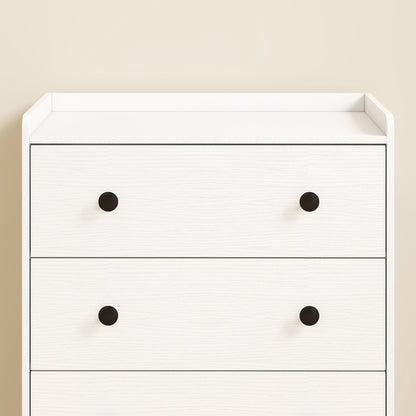 4 Drawer Chest of Drawers, Modern Dresser for Bedroom, Storage Cabinet for Living Room Entryway, White Wood Effect