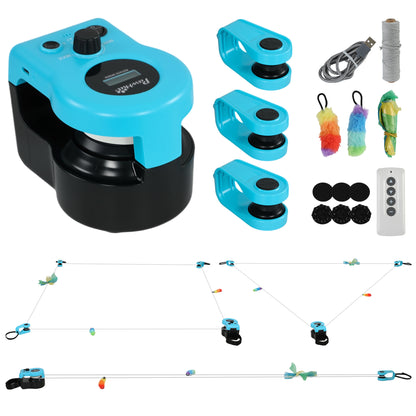 Interactive Cat Toy for Indoor Kittens & Adult with Adjustable Speed, DIY Track & Mouse Sound