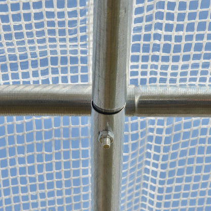 Walk-in Polytunnel Greenhouse Green House with Roll-up Sidewalls, UV-resistant PE Cover, 3 x 2 x 2m, White