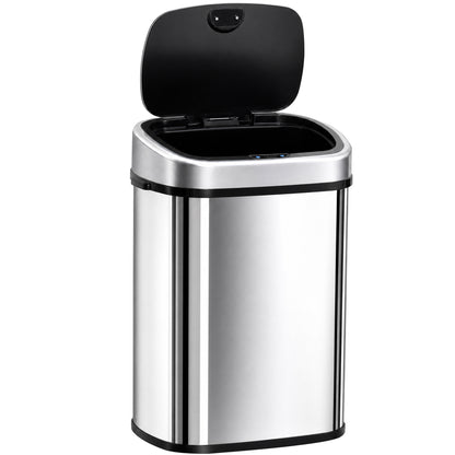 58L Motion Sensor Bin, Automatic Touchless Rubbish Bin with Fingerprint Resistant Stainless Steel for Kitchen, Hygienic Gyms