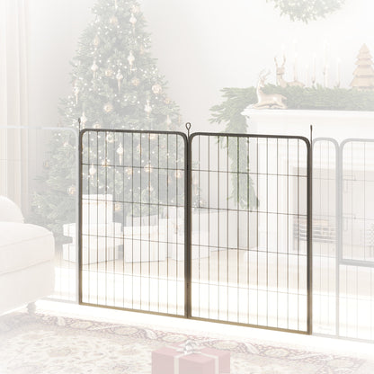 Two-Piece Dog Pen Expansion Pack for Large Dogs, 100cm Tall Animal Pen with Three Connecting Stakes