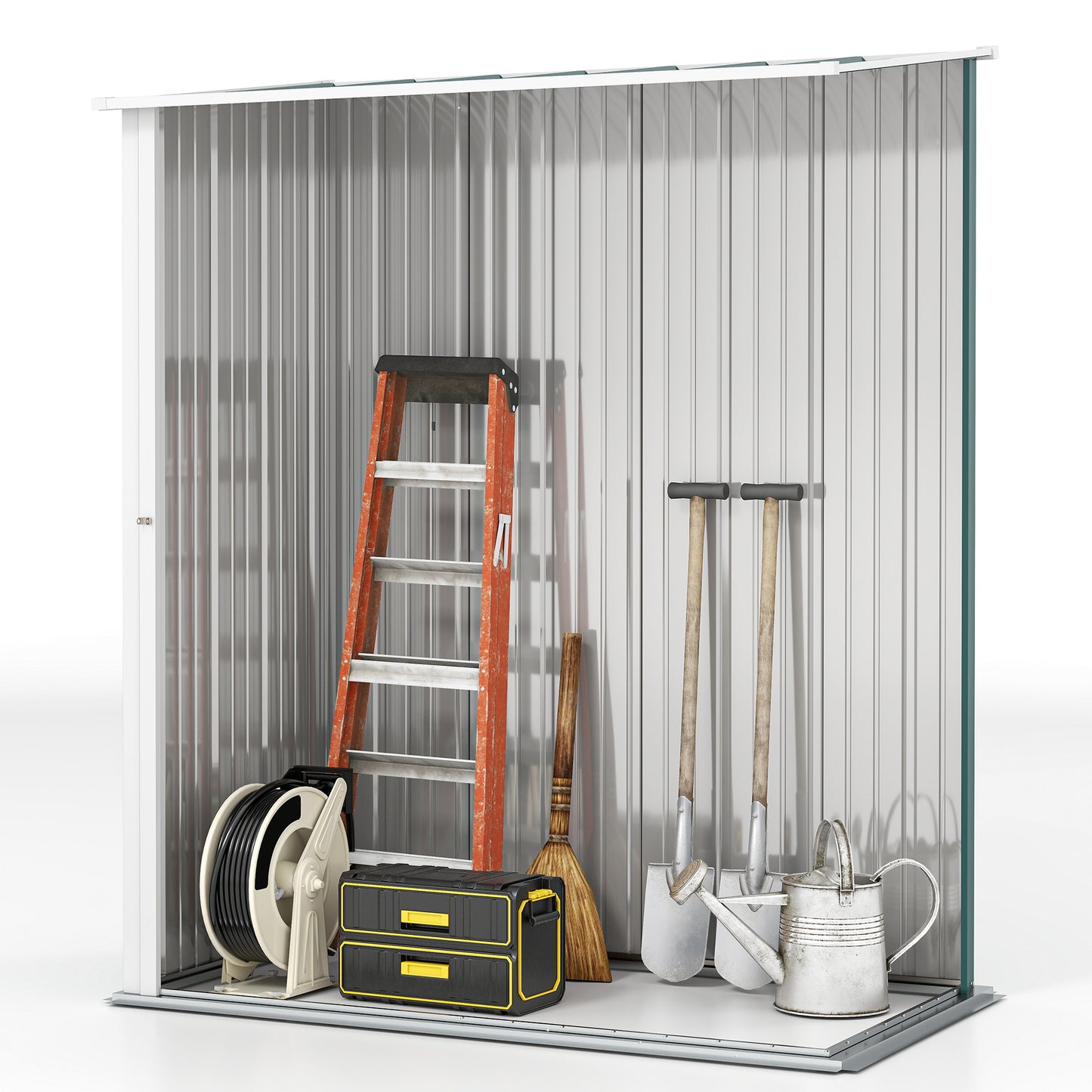 5.3 x 3.1ft Corrugated Steel Garden Shed - Green