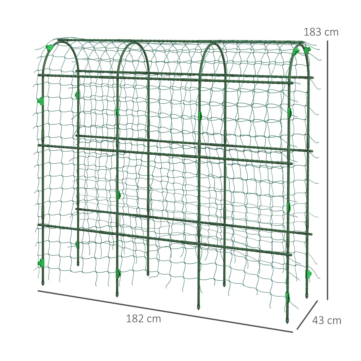 183 cm Tall Metal Garden Trellis, Arch Trellis for Climbing Plants Outdoor with Climbing Net