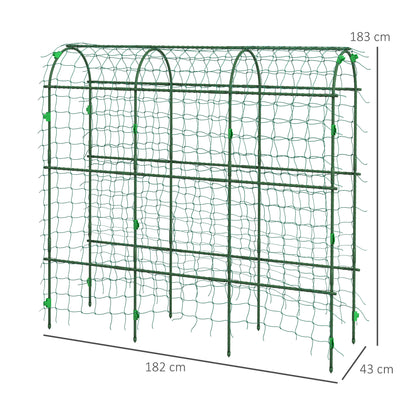 183 cm Tall Metal Garden Trellis, Arch Trellis for Climbing Plants Outdoor with Climbing Net
