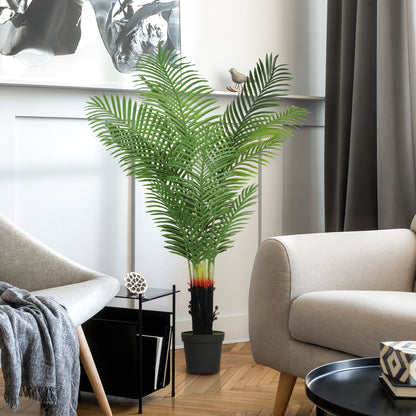 150cm Artificial Areca Palm Tree with 12 PE Leaves, Decorative Artificial Plant with Plastic Pot and Flocked Soil